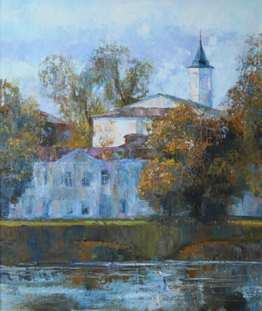 Painting titled "Осень на Кабане" by Alsu Iusupova, Original Artwork, Oil
