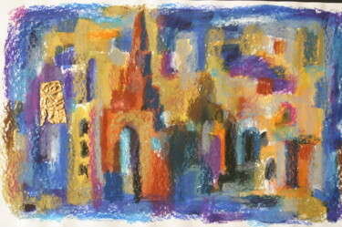 Картина под названием "Город" - Алсу Юсупова, Подлинное произведение искусства, Акварель