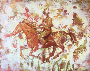 Painting titled "Ambassador" by Alsu Iusupova, Original Artwork, Oil Mounted on Wood Stretcher frame