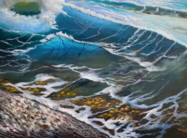Pintura titulada "Stones and sea" por Alsu Vagidullina, Obra de arte original, Oleo