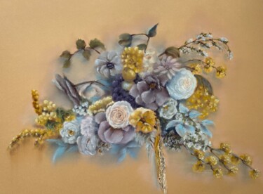 Malerei mit dem Titel "monde des fleurs" von Alsu Vagidullina, Original-Kunstwerk, Pastell