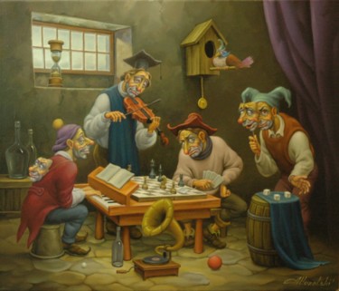 Картина под названием "Игра." - Анатолий Козельский, Подлинное произведение искусства, Масло