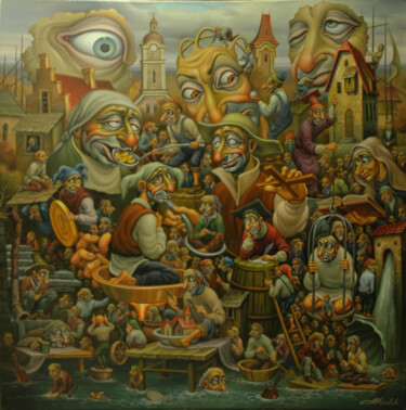 Painting titled ""Иерархия."" by Anatolii Kozelskii, Original Artwork, Oil