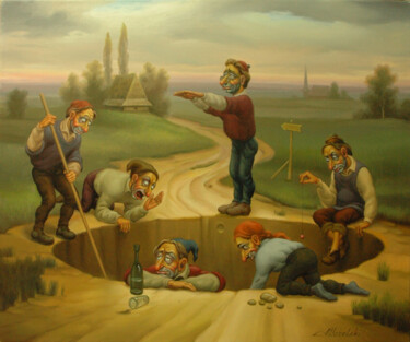 Картина под названием ""Дыра."" - Анатолий Козельский, Подлинное произведение искусства, Масло