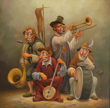 Painting titled "Квартет" by Anatolii Kozelskii, Original Artwork, Oil
