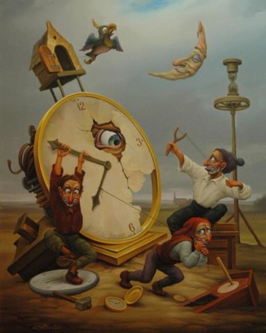 Картина под названием "Остановка времени" - Анатолий Козельский, Подлинное произведение искусства, Масло