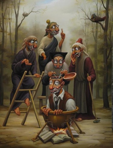 Painting titled "Излечение от глупос…" by Anatolii Kozelskii, Original Artwork, Other
