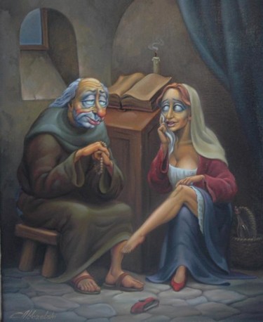 Картина под названием "Исповедь" - Анатолий Козельский, Подлинное произведение искусства, Другой