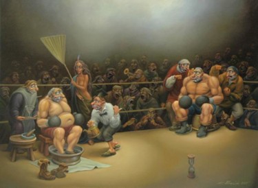 Malerei mit dem Titel "Бокс" von Anatolii Kozelskii, Original-Kunstwerk, Andere