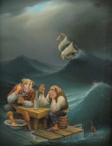 Картина под названием "За тех, кто в море" - Анатолий Козельский, Подлинное произведение искусства, Масло