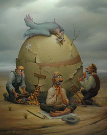 Картина под названием "Птица удачи" - Анатолий Козельский, Подлинное произведение искусства, Масло