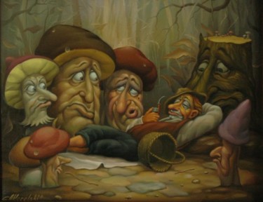 Картина под названием "Сон грибника" - Анатолий Козельский, Подлинное произведение искусства, Другой