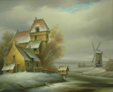 Painting titled "мокрый снег" by Anatolii Kozelskii, Original Artwork, Other