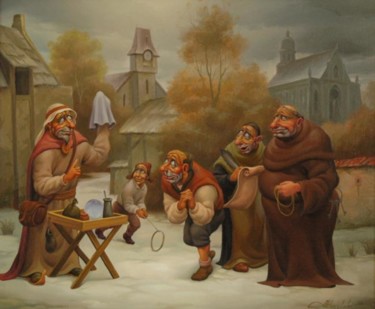 Картина под названием "Фокусник" - Анатолий Козельский, Подлинное произведение искусства, Другой