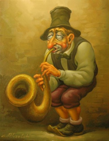 Peinture intitulée "Мой друг музыкант" par Anatolii Kozelskii, Œuvre d'art originale, Autre