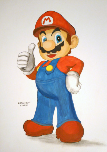Dessin intitulée "Mario" par Althea, Œuvre d'art originale