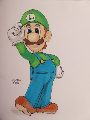 Dessin intitulée "Luigi" par Althea, Œuvre d'art originale