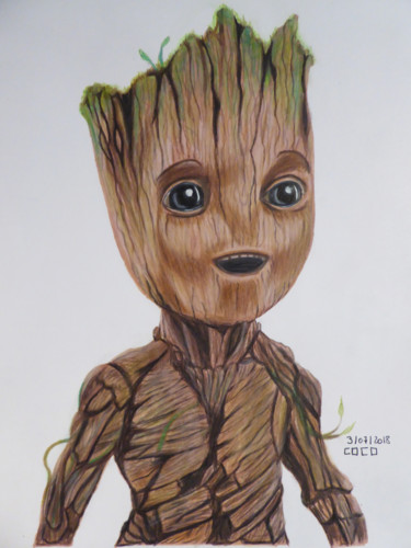 Dessin intitulée "Groot" par Althea, Œuvre d'art originale