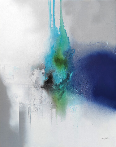 Картина под названием "BLUE 3" - Althea, Подлинное произведение искусства, Акрил Установлен на Деревянная рама для носилок