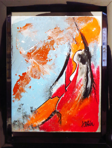 Painting titled "L'ange gardien" by Althea, Original Artwork, Acrylic