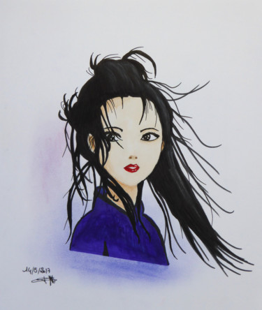 Dessin intitulée "Japonaise" par Althea, Œuvre d'art originale