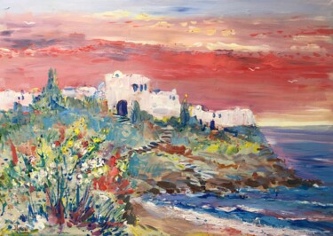 Pintura intitulada "Mediterranean" por Altin Furxhi, Obras de arte originais, Acrílico Montado em Armação em madeira