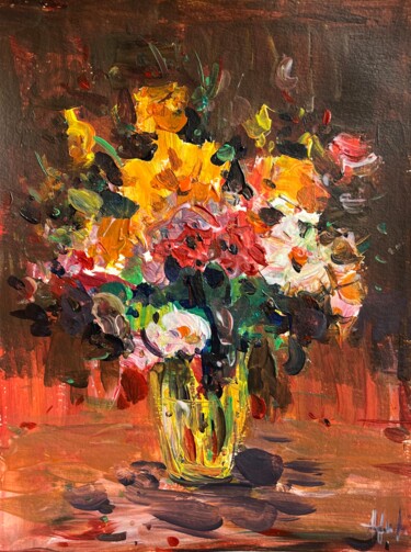 Painting titled "Flowers classic" by Altin Furxhi, Original Artwork, Acrylic