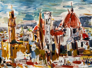 Malerei mit dem Titel "Florence" von Altin Furxhi, Original-Kunstwerk, Acryl