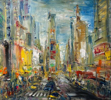 Painting titled "TIMES SQUARE NYC, A…" by Altin Furxhi, Original Artwork, Acrylic