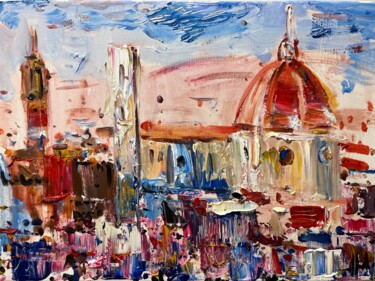 Painting titled "FLORENCE ABSTRACT I…" by Altin Furxhi, Original Artwork, Acrylic