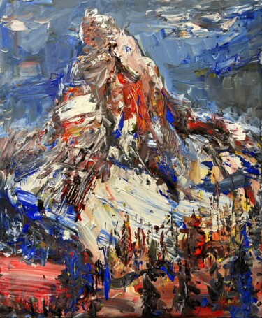 Painting titled "MATTERHORN ABSTRACT…" by Altin Furxhi, Original Artwork, Acrylic