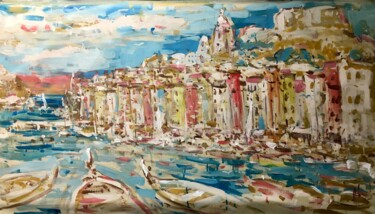 Painting titled "PORTOVENERE PORTOBE…" by Altin Furxhi, Original Artwork, Acrylic