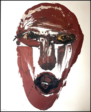 Картина под названием "Warega" - Altone Mishino, Подлинное произведение искусства, Акрил Установлен на Деревянная рама для н…