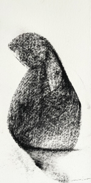 Drawing titled "Cat 1" by Altone Mishino, Original Artwork, Charcoal