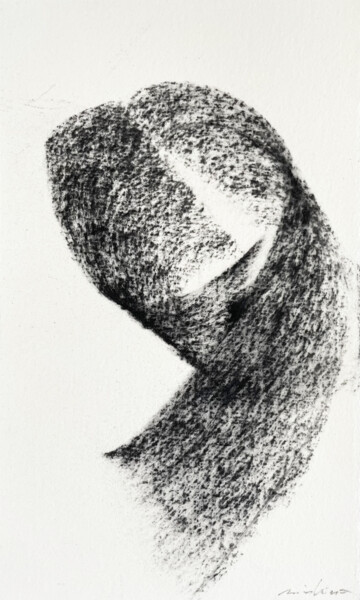 Рисунок под названием "Little girl" - Altone Mishino, Подлинное произведение искусства, Древесный уголь