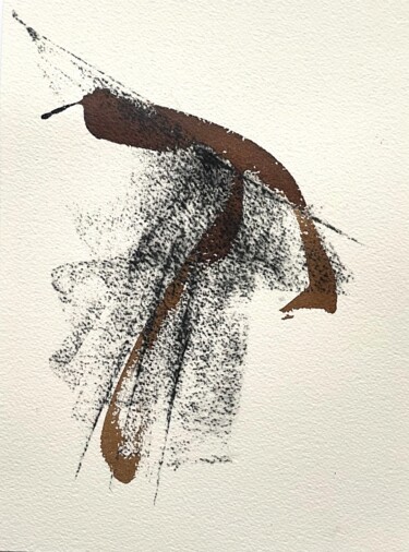 Рисунок под названием "Les Ailes déployées…" - Altone Mishino, Подлинное произведение искусства, Древесный уголь