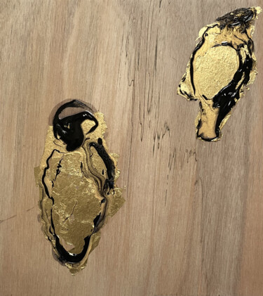 Painting titled "Little Birds 2" by Altone Mishino, Original Artwork, Acrylic Mounted on Wood Panel