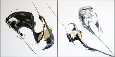 Картина под названием "Gesture" - Altone Mishino, Подлинное произведение искусства, Акрил Установлен на Деревянная рама для…