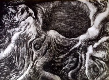 Pintura intitulada "Sem Título" por Alucino, Obras de arte originais, Guache