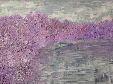 Pintura intitulada "Sakura leaned over…" por Irina Avlasenko, Obras de arte originais, Óleo