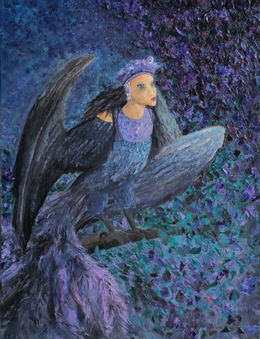 Картина под названием "Sirin" - Irina Avlasenko, Подлинное произведение искусства, Масло