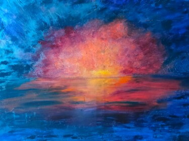 Malerei mit dem Titel "Sunset on the sea.…" von Irina Avlasenko, Original-Kunstwerk, Öl