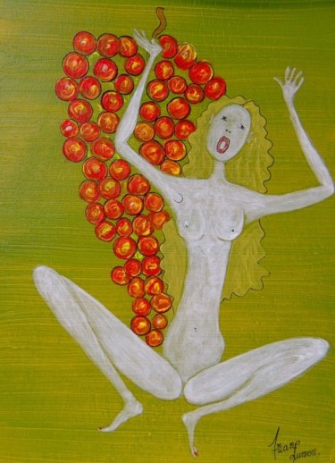 Peinture intitulée "une fille de bacchus" par Ariane Lumen, Œuvre d'art originale
