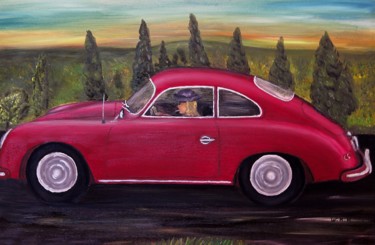 Painting titled "Porsche Coupe 356 i…" by W.H.H., Original Artwork, Oil