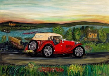 Painting titled "MG-TC in schottisch…" by W.H.H., Original Artwork, Oil