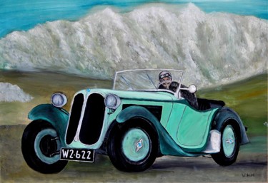 Painting titled "BMW 319 Roudster im…" by W.H.H., Original Artwork, Oil