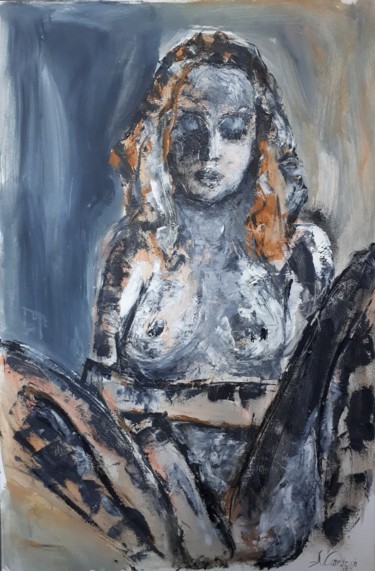 Painting titled "La femme" by Alusea, Original Artwork, Oil