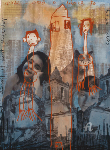 Картина под названием "Regret revisited" - Alvarenga Marques, Подлинное произведение искусства, Акрил Установлен на Деревянн…
