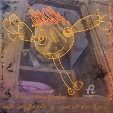 Malarstwo zatytułowany „Run boy, run” autorstwa Alvarenga Marques, Oryginalna praca, Akryl Zamontowany na Drewniana rama nos…