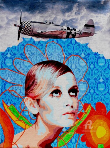 Painting titled "Twiggy" by Alvarenga Marques, Original Artwork, Acrylic Mounted on Wood Stretcher frame